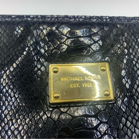 Michael Kors Black Faux Snakeskin Laptop Bag - Picture 2 of 9